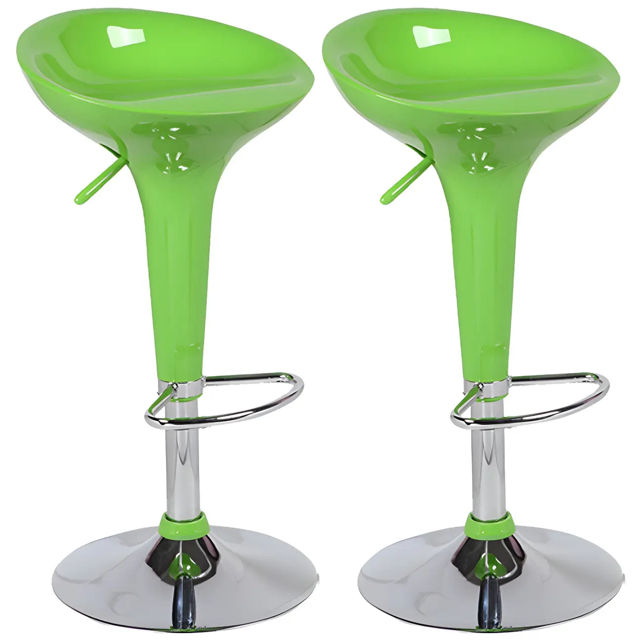 Tabouret de bar pivotant en plastique chromé réglable en hauteur