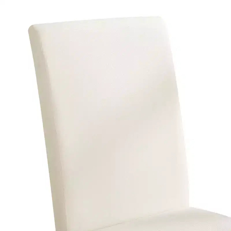 Subrtex Chaise de salle à manger Parsons rembourrée en bois massif et lin (Lot de 2)