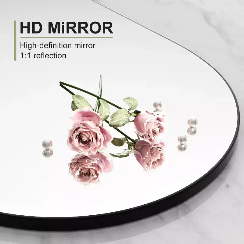 Miroir sur pied en bois à angle droit
