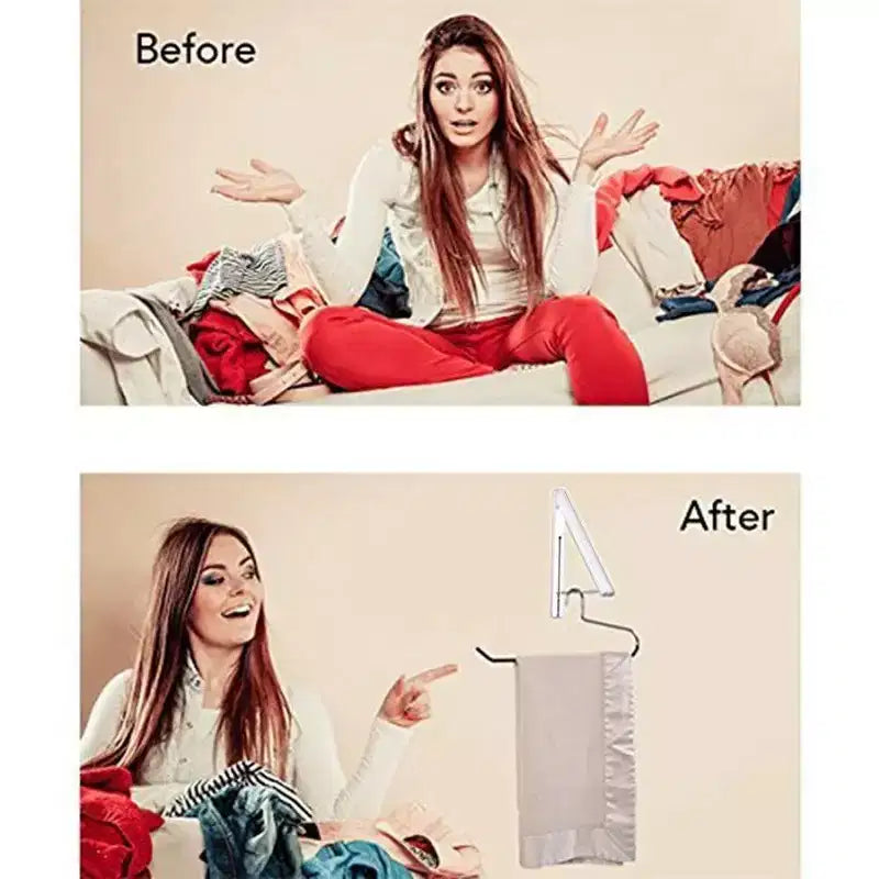 Séchoir mural rétractable pliable simple, blanc (20 pièces)
