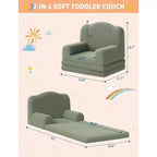 Canapé et fauteuil pour enfants 2-en-1 – Sofa en mousse pliable pour tout-petits