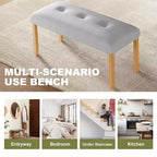 MAYEERTY Ensemble de salle à manger 6 pièces style ferme, Table en bois massif, 4 chaises et banc, Lavis bois naturel
