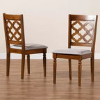 Lot de 2 chaises de salle à manger Ramiro en tissu et bois – Baxton Studio