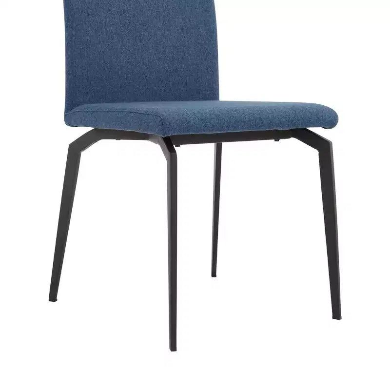 Armen Living, Chaises de salle à manger en tissu bleu et métal Lyon - Lot de 2