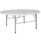 Table pliante ronde en plastique de 1,80 m avec poignée