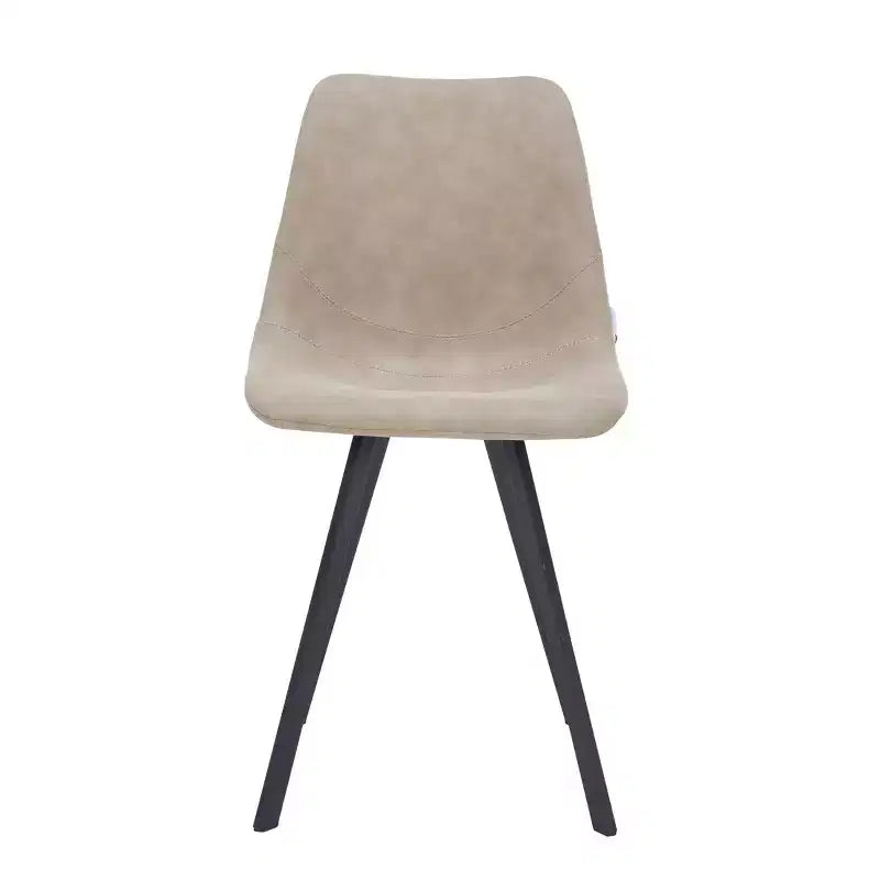 LeisureMod Markley, lot de 4 chaises de salle à manger modernes en cuir avec pieds en métal, assise rembourrée, design élégant pour cuisine, salle à manger, bureau ou salon
