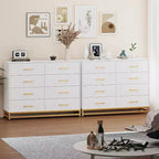 Commode de chambre avec 8 tiroirs, commode de meuble TV, grande commode en bois pour le rangement et l'organisation.