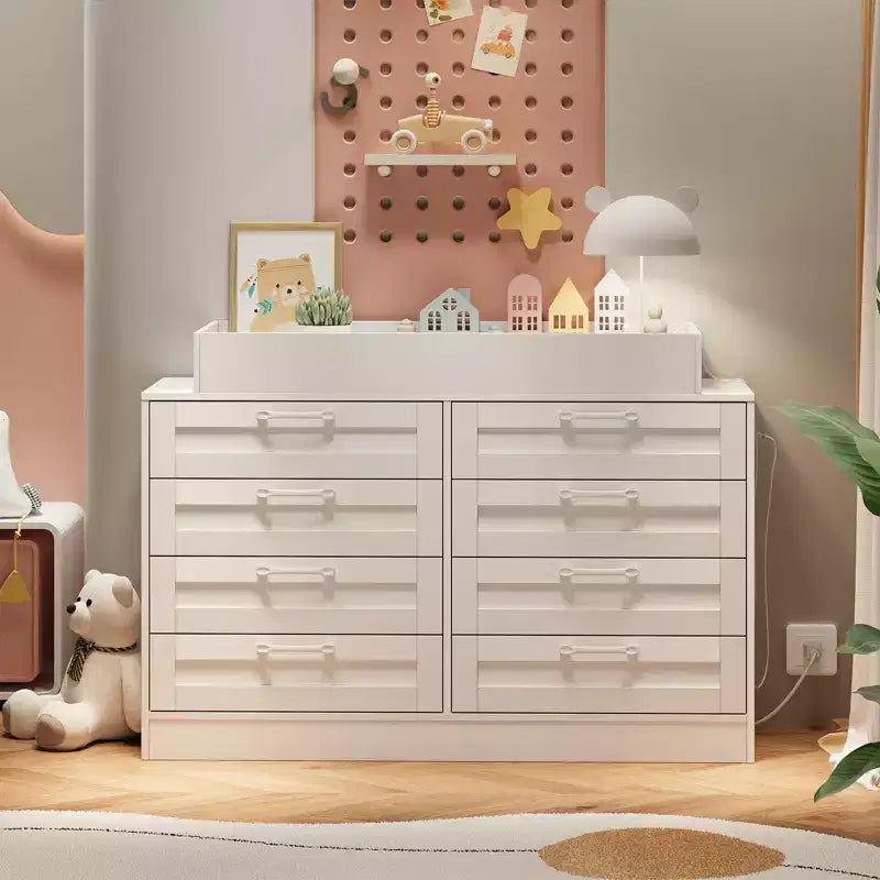 Commode Zstar 5 tiroirs pour Chambre, Commode verticale de 105 cm de haut avec Rangement Autonome, Coffre de Rangement en Bois pour Salon, Blanc