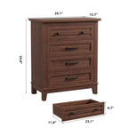 GustoWave Commode 4 tiroirs pour chambre à coucher, commode verticale haute de 88,4 cm avec grand rangement, commode en bois autoportante pour chambre à coucher, salon