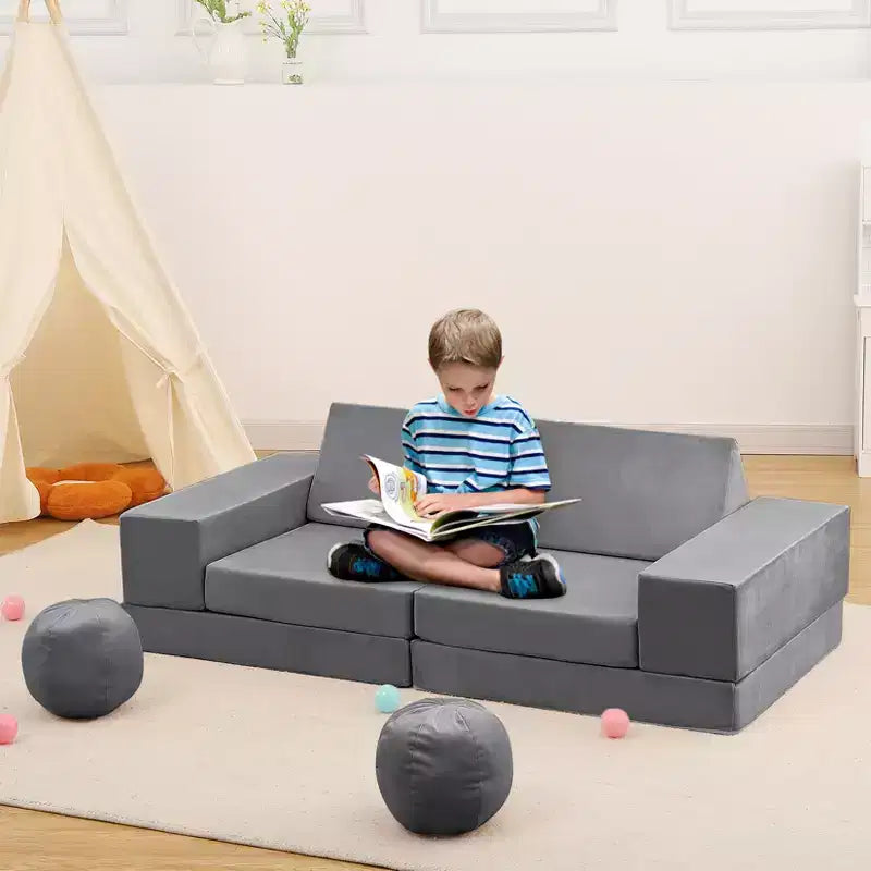 Canapé pour enfants 12 pièces, canapé de jeu modulaire pour enfants pour stimuler la créativité, canapé modulable, mobilier de chambre et de salle de jeux pour tout-petits, pour dormir et lire