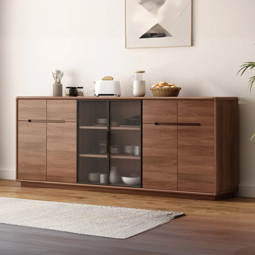 Buffet en bois moderne avec de spacieux placards de rangement