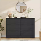 Commode haute et moderne à 6 tiroirs en bois avec plateau large - Chiffonnier à grande capacité pour Chambre, Salon, Couloir et Rangement de Chambre d'Enfant