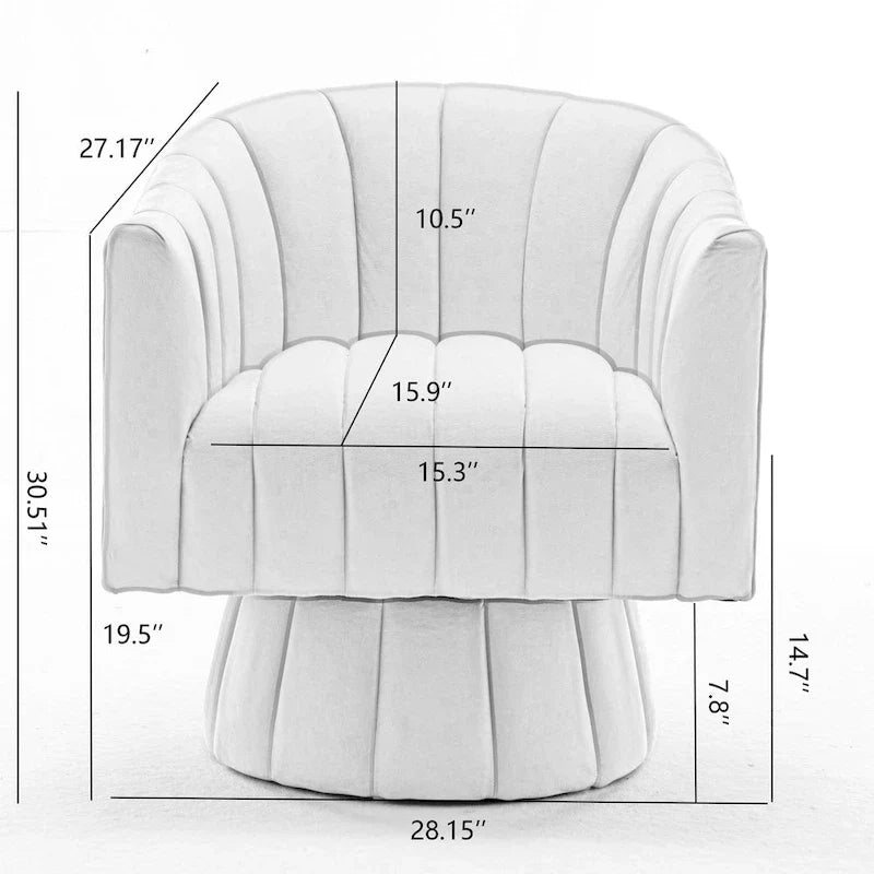Fauteuil rond pivotant SEYNAR Modern Glam en velours