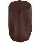 TABLE D'APPOINT CONTEMPORAINE, EN BOIS D'ACACIA MASSIF, POLYGONALE, 38 CM DE LARGE, ENTIÈREMENT ASSEMBLÉE