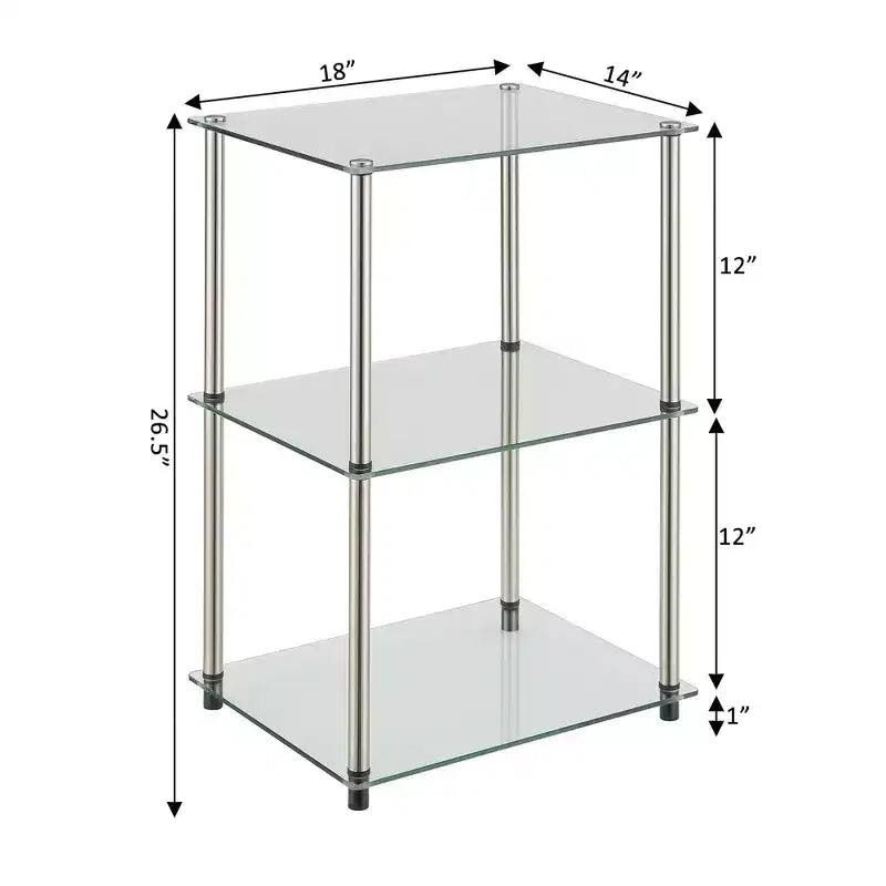 HomeStock Rectangle Glass Table Top End Table 1 -piece