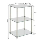 HomeStock Rectangle Glass Table Top End Table 1 -piece