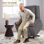Fauteuil inclinable électrique - Chaleur et massage, fauteuil inclinable électrique robuste en cuir PU pour personnes âgées et à mobilité réduite, dossier et jambes réglables