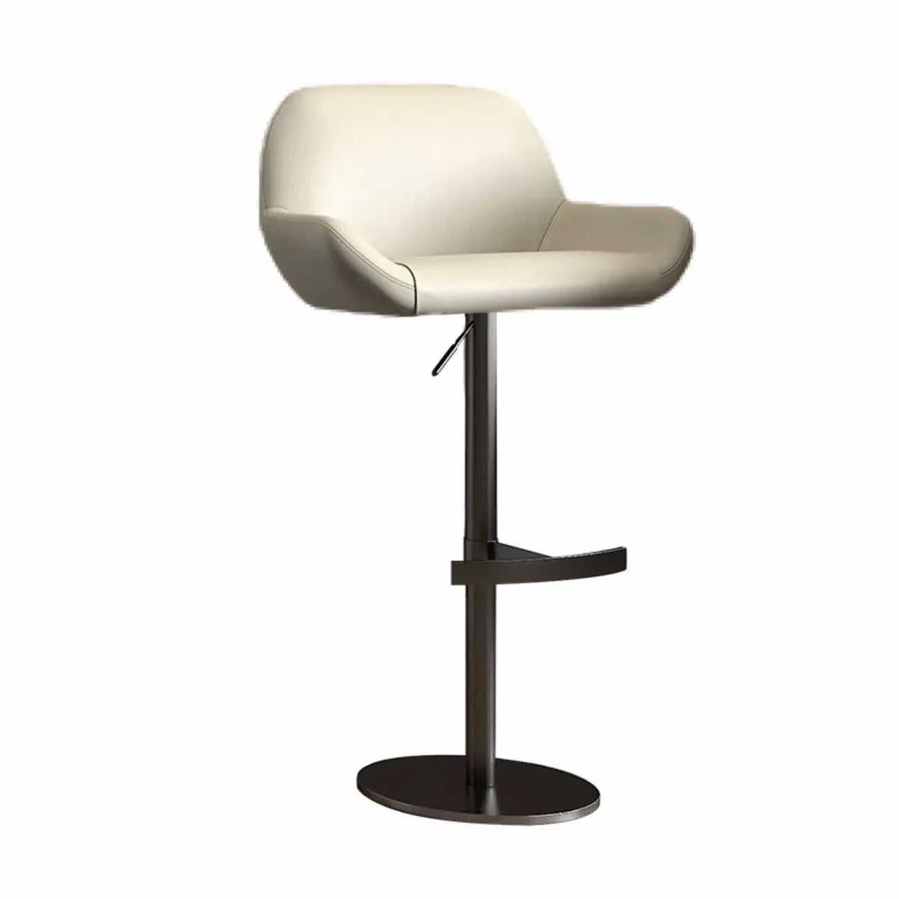 Tabourets de bar pivotants en cuir minimalistes à dossier bas pour la cuisine