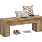 Banc d'entrée en bois Lantine47'', banc d'entrée de style ferme avec rangement pour salon, chambre à coucher, couloir, assemblage facile, brun chêne