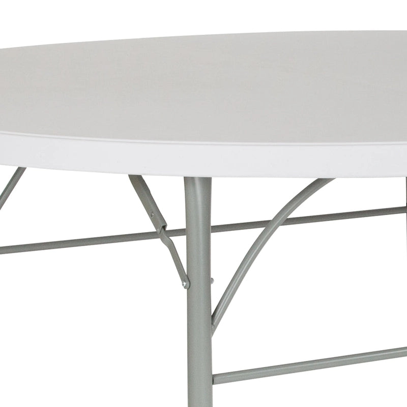 Table pliante ronde en plastique de 1,80 m avec poignée