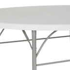 Table pliante ronde en plastique de 1,80 m avec poignée