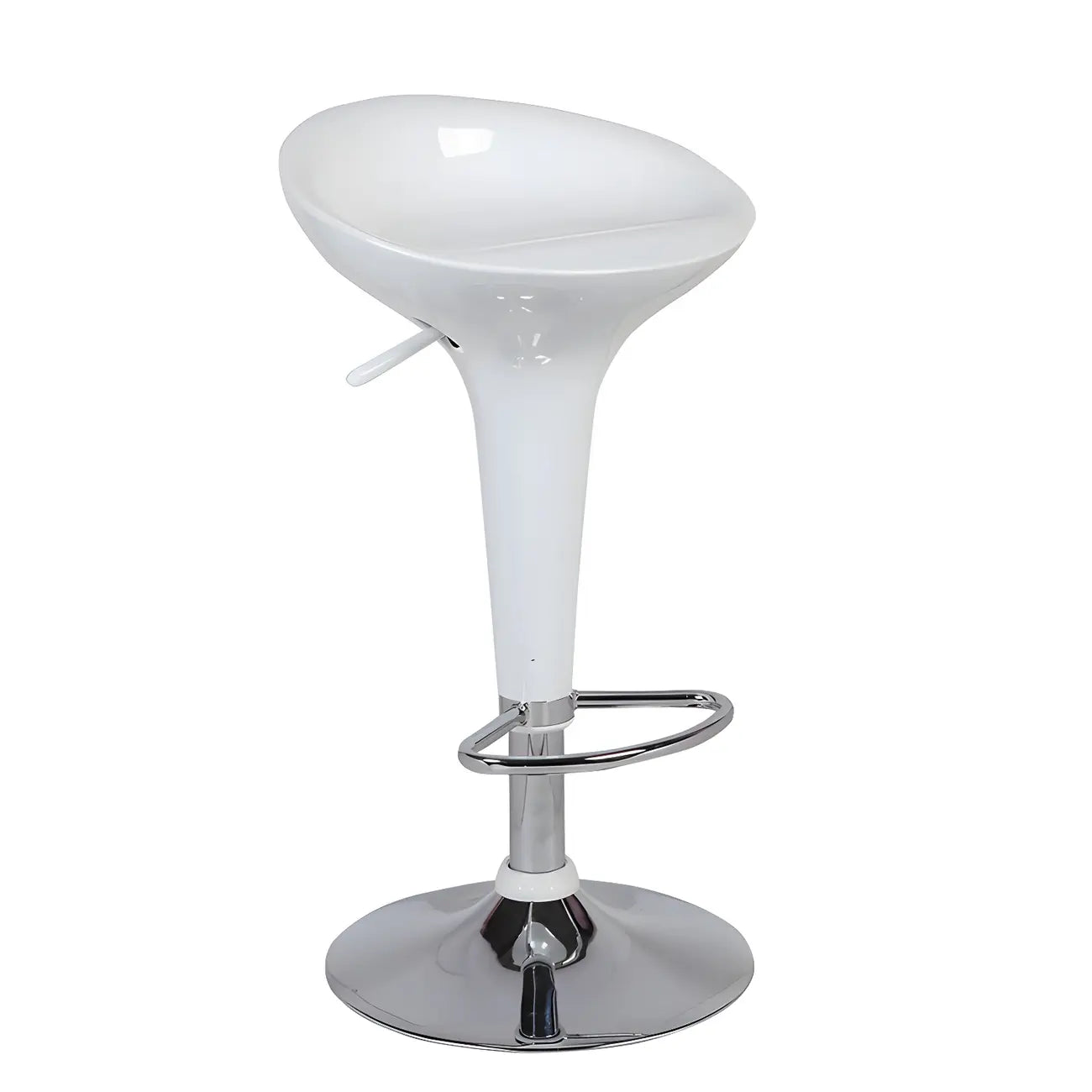 Tabouret de bar pivotant en plastique chromé réglable en hauteur