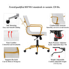 Chaise de bureau à dossier cannelé LUXMOD pour ordinateur et télétravail