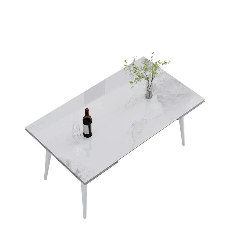 Table à manger rectangulaire extensible en pierre frittée 94,48