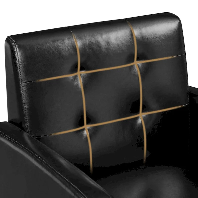 Fauteuil d'appoint capitonné moderne en similicuir Yaheetech avec pieds en bois massif - 28.52933