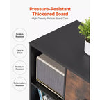 Meuble Classeur en Bois à 2 Tiroirs VEVOR, Classeur Mobile avec Étagères Ouvertes, Rangement de Dossiers Latéral à Roulettes, Noir