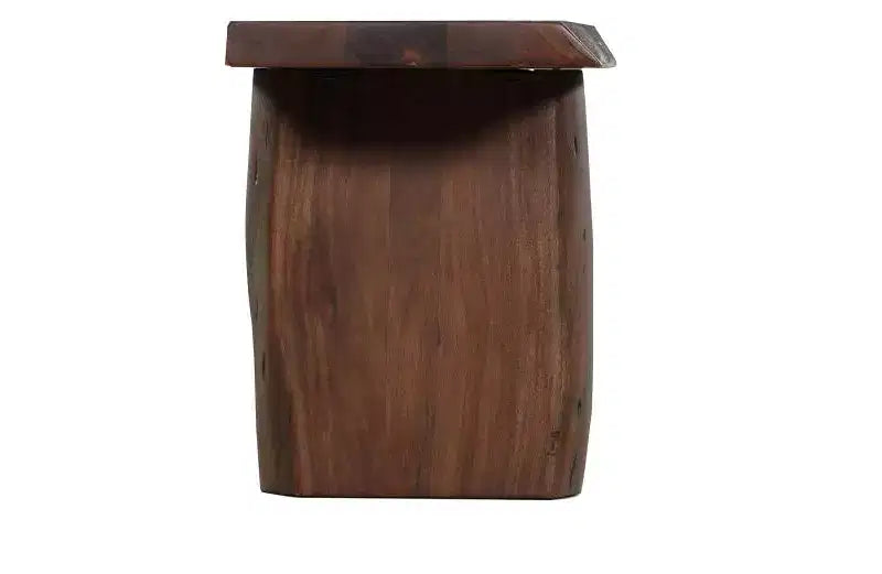 HomeRoots Banc de salle à manger à bord droit en bois massif brun 60