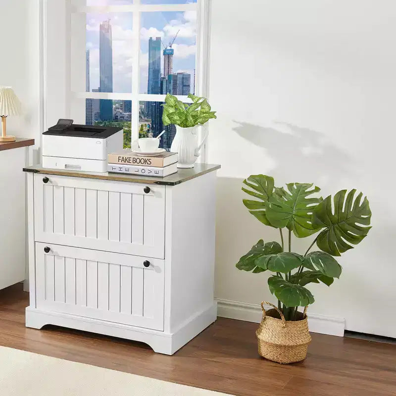 Meuble de classement à 2 tiroirs, classeur latéral en bois de 30 po avec chemises de classement pour format A4/lettre/légal, meuble de rangement rustique pour le bureau à domicile