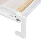 Lit escamotable mural avec armoire, tiroirs, éclairage LED et bureau