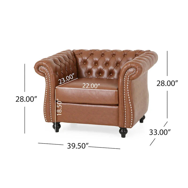 Fauteuils club Chesterfield traditionnels