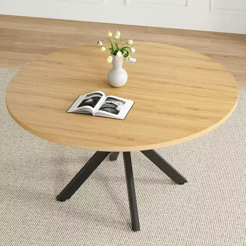 Table à manger ronde de 47 po, table basse moderne du milieu du siècle pour 4 à 6 personnes