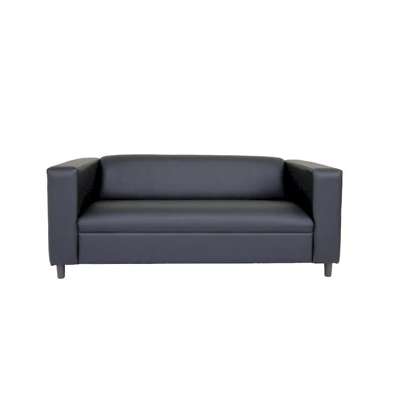 Coast to Coast Sofas Canapé trois places de style Mid-Century en similicuir avec cadre en bois massif et rembourrage