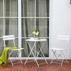 Ensemble bistrot pliant en métal 3 pièces, salon de conversation intérieur/extérieur résistant aux intempéries pour patio, cour, jardin