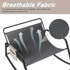 Rocking Chair avec Rangement, Coussins et AccoudoirsFauteuil Ergonomique Toutes Saisons, Confort Respirant pour Chambre, Salon, Patio, Jardin
