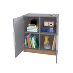 29.92 Cornelia Cabinet Gris/Naturel - Manhattan Comfort : Meuble de rangement et bibliothèque multi-usage