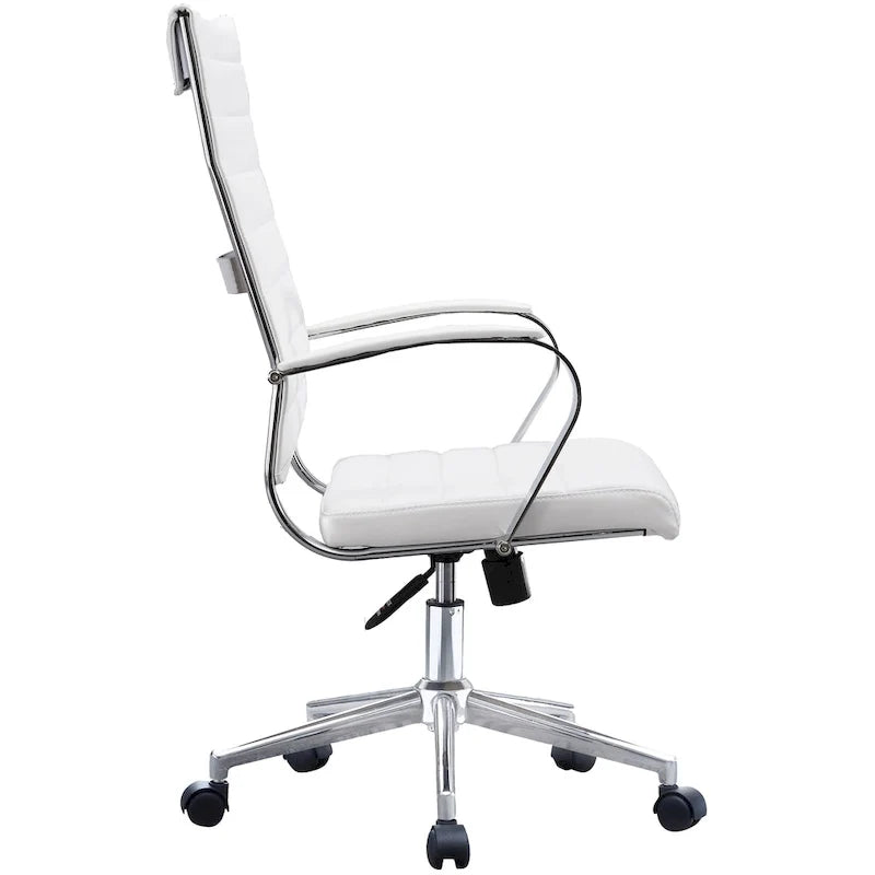 Chaise de bureau moderne haute avec dossier haut, en similicuir PU, pivotante, inclinable, réglable, avec coussin, modèle de designer, pour dirigeant