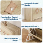 Meuble à chaussures Garvee avec 3 tiroirs basculants sculptés, poignées en cristal, meuble de rangement pour chaussures avec étagère réglable, meuble à chaussures de rangement en bois