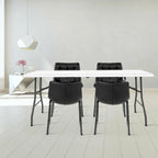 Costway Table pliante 6 pieds Portable Plastique Intérieur Extérieur Pique-nique Fête