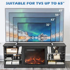 Meuble TV cheminée Bossin 58" avec foyer électrique 18", centre de divertissement moderne pour téléviseurs 65", console TV