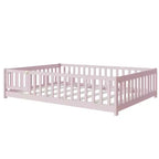 Lit au sol pleine grandeur Luxystar avec clôture et porte pour chambre d'enfant