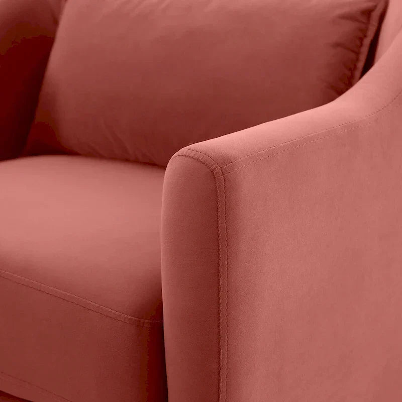28,34 W Lot de 2 fauteuils d'appoint, fauteuil barillet en velours avec pieds en bois massif