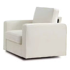 Mjkone Fauteuil pivotant moderne 360°, Fauteuil carré rembourré, Canapé simple confortable en chenille