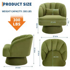 Fauteuil d'appoint pivotant moderne avec dossier rayé et coussin moelleux - Chaise longue ronde rembourrée