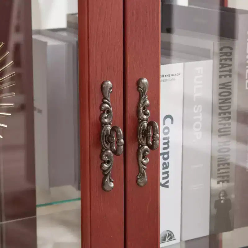 Vitrine à 2 portes avec portes en verre trempé, panneau arrière miroir, étagères réglables et éclairage pour le bureau à domicile