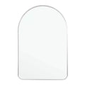 Miroir de courtoisie de salle de bain encadré en métal arche argenté de 39 pouces