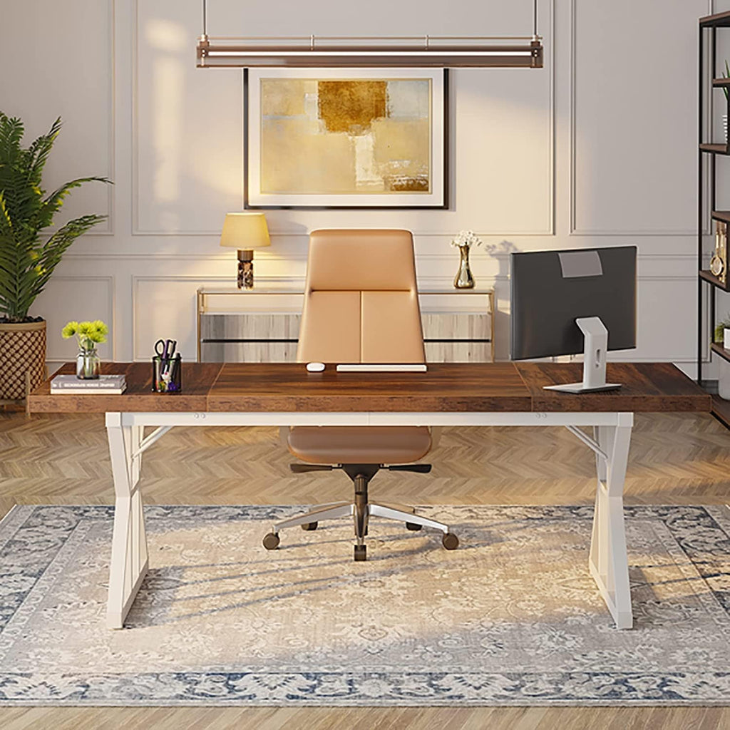 Bureau de direction de 70,8 pouces, grande station de travail de bureau d'ordinateur